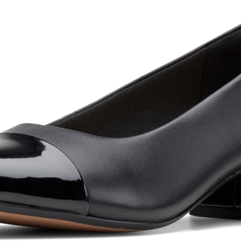 Women's Leather Pump Size 8 Black Comfort Rubber Sole Dress Heel